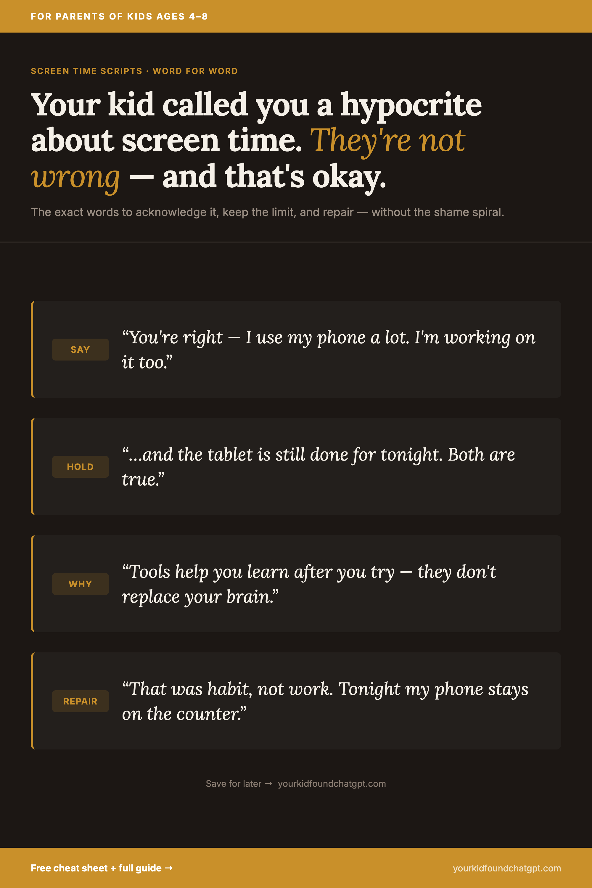 When Your Kid Calls You a Hypocrite About Screen Time — Scripts for Parents