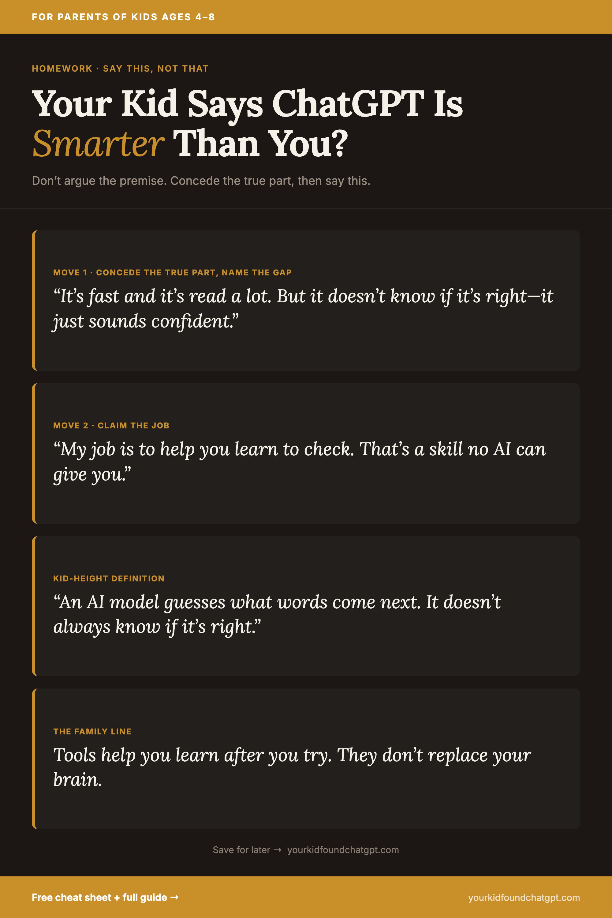 When your kid says ChatGPT is smarter than you: concede the true part, then say this
